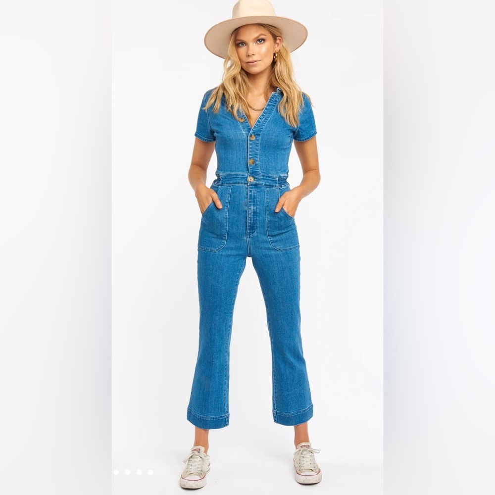 Show Me Your Mumu Emery Denim Jumpsuit S